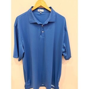 Peter Millar Summer Comfort Polo Men's XL Blue Wishbone Pattern‎ NWOT
